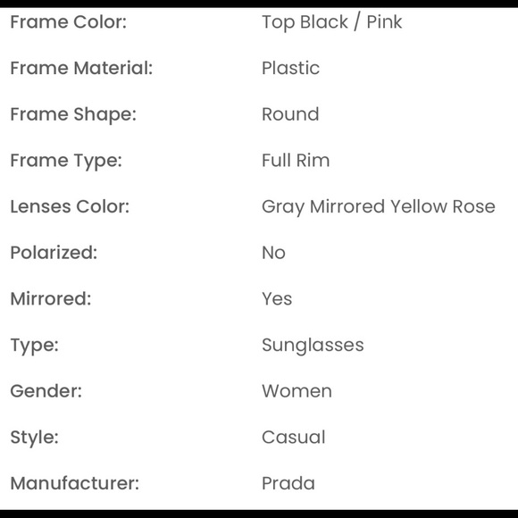 PRADA ROSE PINK MIRROR ROUND LENSES IN BLACK FRAMES WITH PINK ROSE DETAILING - Picture 14 of 16